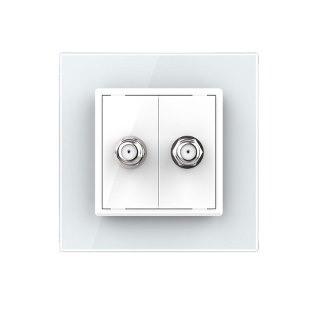 Розетка спутниковая SAT двойная Белая Livolo