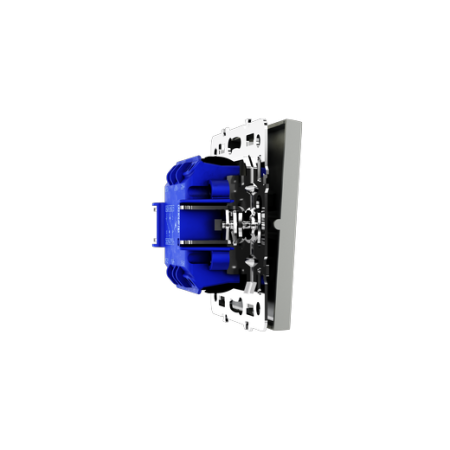 Проходной переключатель встраиваемый Voltum S70 двухклавишный с подсветкой 10А, (сталь)