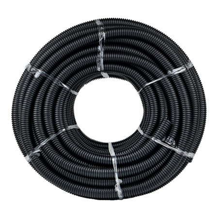 Труба гофр, ПНД с протяжкой d32 мм (25 м) черная EKF-Plast