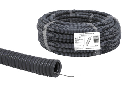 Труба гофр.ПВХ d 40 с зондом (25 м) легкая народная TDM