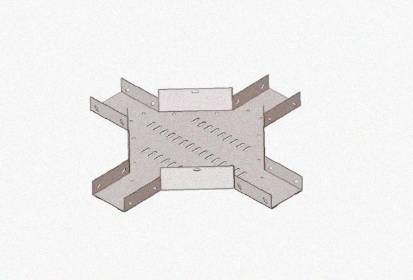 Лоток крестообразный замковый глухой КМЗГ 100х80 УТ1,5, оцинкованный лист, S1,0