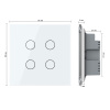 Сенсорный выключатель 4 клавиши 1 пост Белый UK стандарт Livolo