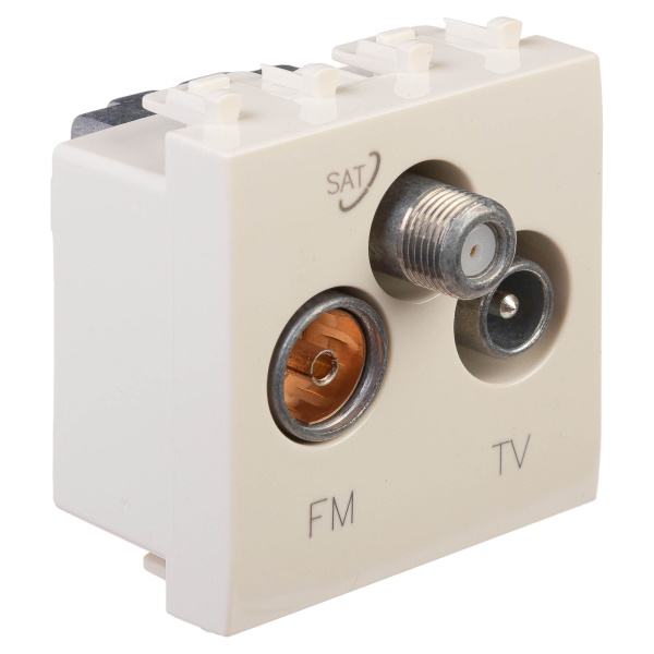 Розетка TV-FM-SAT модульная, "Avanti", "Ванильная дымка", 2 модуля DKC
