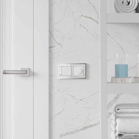 Baguette Рамка на 2 поста (белый/серебро) Werkel