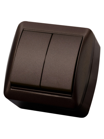 Выключатель 2-кл. открытой установки IP44 10А шоколад "Селигер" TDM