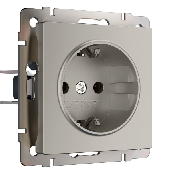 Розетка с заземлением (дымчатый) Werkel