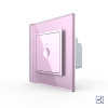 Одноклавишный проходной сенсорный выключатель Module, цвет розовый Livolo