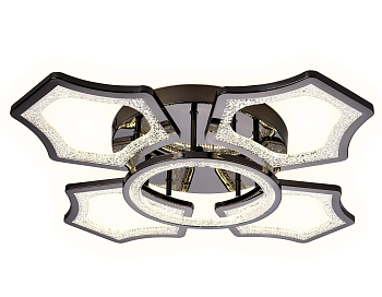 Потолочный светодиодный светильник с пультом FA576/4+1 DCH черный хром 106W 620*620*120 (ПДУ РАДИО 2.4G) Ambrella Light