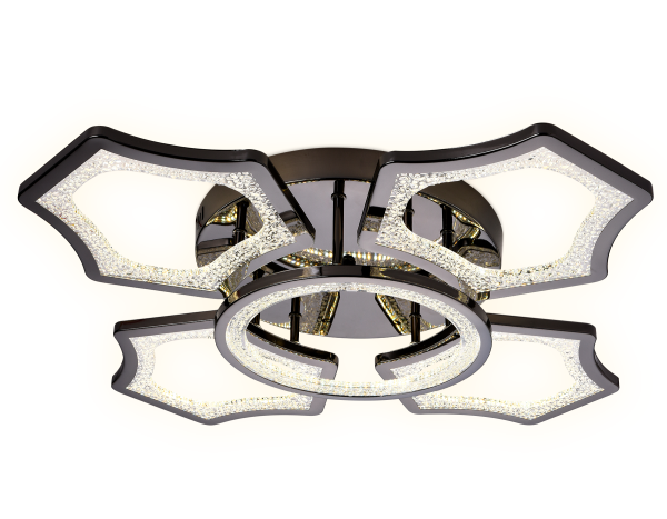 Потолочный светодиодный светильник с пультом FA576/4+1 DCH черный хром 106W 620*620*120 (ПДУ РАДИО 2.4G) Ambrella Light