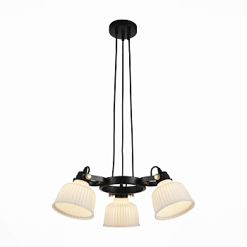 Люстра подвесная Черный с золотом/Белый E14 3*40Вт SL714.403.03 EVOLUCE