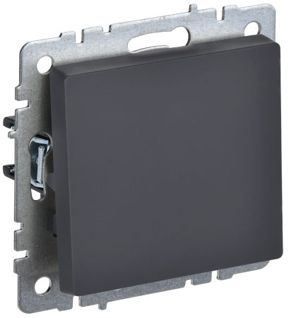 BRITE Выключатель 1-клавишный 10А ВС10-1-0-БрГ графит IEK