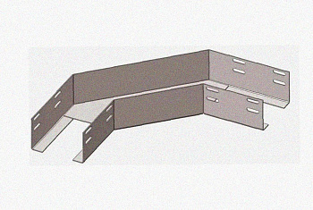 Лоток угловой замковый перфорированный КГЗ 100х100-90 УХЛ1 поворот на 90, оцинкованный лист S1,0