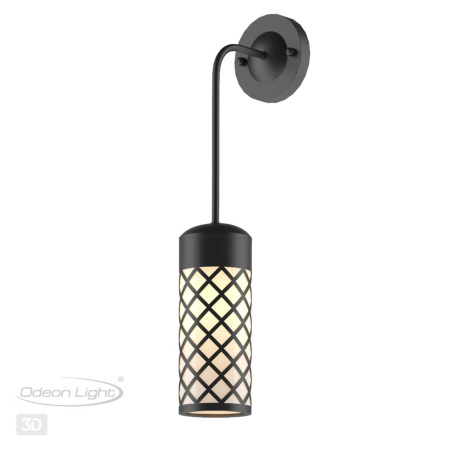 Ландшафтный настенный св-к E27 1*60W IP44 DUNES черный/стекло ODEON LIGHT