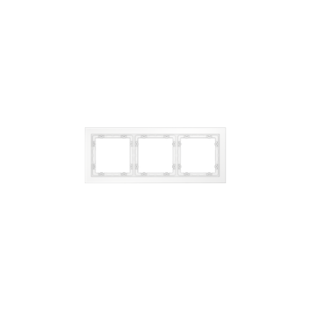 Рамка стеклянная Voltum S70 на 3 поста, (белый, матовый, стекло)