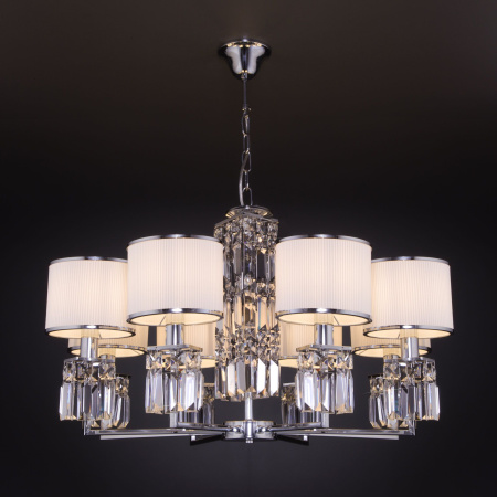 Подвесная люстра с абажурами 8*E14 40Вт хром IP20 Zaffiro (10099/8 хром) Eurosvet