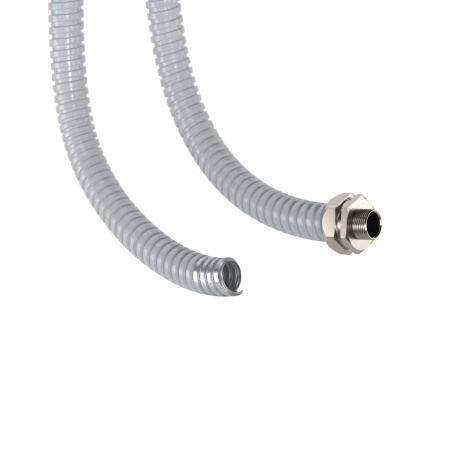 Металлорукав DN 20мм в герметичной ПВХ изоляции, Dвн 20,5 мм, Dнар 25,5, 50 м, цвет серый DKC