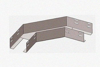Лоток угловой замковый глухой КГЗГ 50х50-135 УХЛ1 поворот на 135, оцинкованный лист S1,0