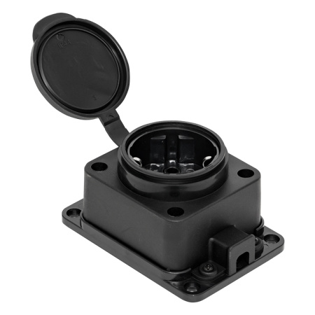 Роз, (колодка) одномест, с защит, крышкой каучуковая 230В 2P+PE 16A IP44 Марс EKF