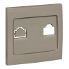 Валенсия Лицевая панель розетки Phone 1-местная кашемир EKF