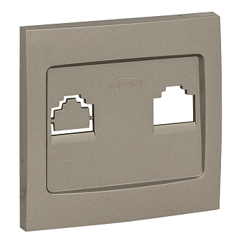 Валенсия Лицевая панель розетки Phone 1-местная кашемир EKF