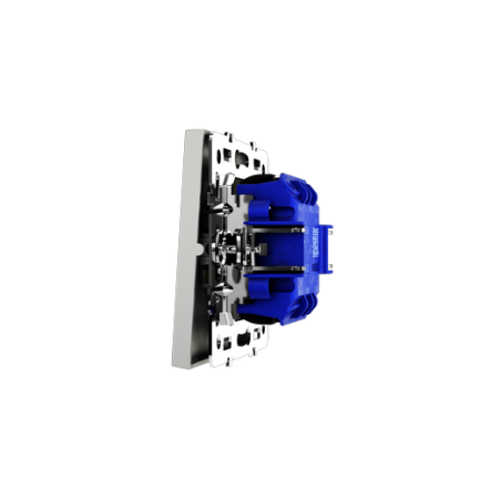 Проходной переключатель встраиваемый Voltum S70 двухклавишный 10А, (сталь)