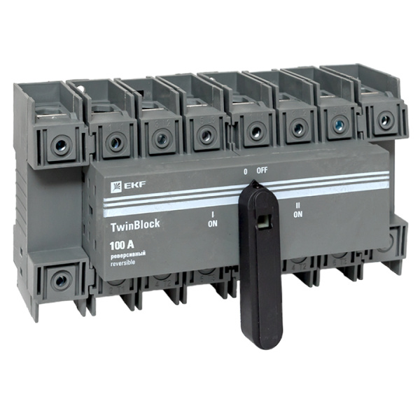 Рубильник 100A 4П реверсивный c рукояткой для прямой установки TwinBlock EKF