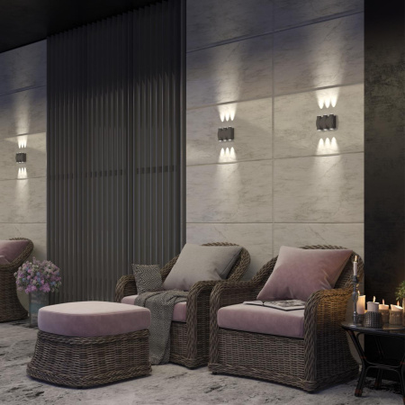 Ландшафтный настенный св-к IP54 LED 4000K 6W 85-265V CALLE темно-серый E NOVOTECH