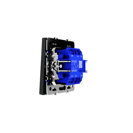 Проходной переключатель встраиваемый Voltum S70 двухклавишный 10А, (графит)