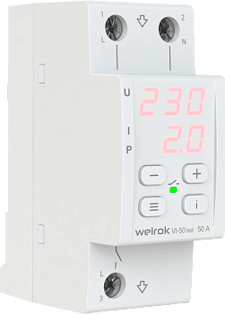 Реле напряжения Welrok VI-50 red 50 А (max 60 A), 11 000 ВА 