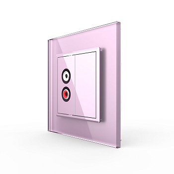 Розетка аудио RCA "2-ой тюльпан" Розовая Livolo