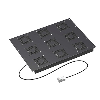 Потолочный модуль 9 вентиляторов с термостатом для крыши напольных 19" IT-корпусов ДКС серии CQE шириной 800мм, RAL9005 DKC