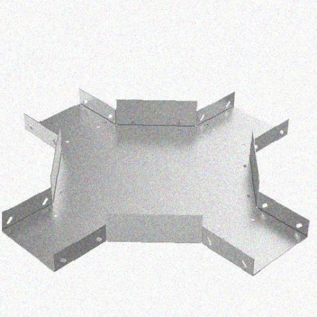 Лоток крестообразный замковый глухой КМЗГ 400х100 УХЛ1, оцинкованный лист, S1,5