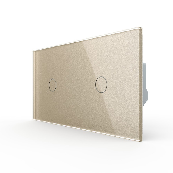 Сенсорный выключатель 2 клавиши (1-1), 2 поста, цвет шампань Livolo