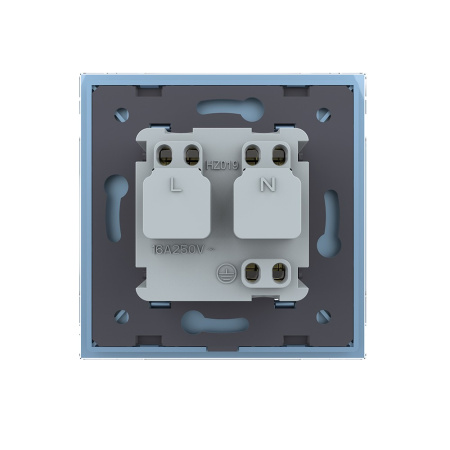 Розетка 1 модуль Синяя Livolo