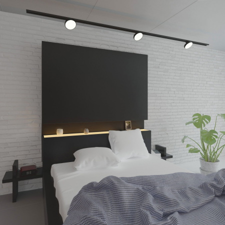 Трековый светодиодный светильник для однофазного шинопровода 12Вт 4200К черный IP20 Pila (a056103) Elektrostandard