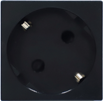 Donel Розетка 2К+З нем.ст., 45 гр., с з/ш, черн. (45х45мм), серия (тип) DF6