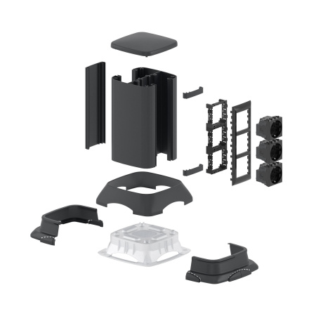 Миниколонна алюминиевая, 0.25м, цвет чёрный DKC