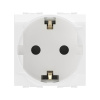 Электрическая розетка с заземлением, со шторками, белая, 2мод. DKC