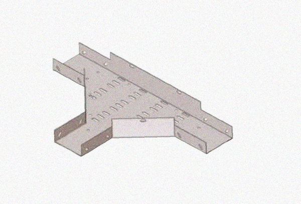Лоток тройниковый замковый перфорированный ОТЗ 400х110 УХЛ1, оцинкованный лист, S1,5