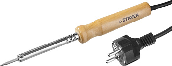 Электропаяльник с деревянной рукояткой STAYER MAXTerm, 60 Вт, клин ЗУБР