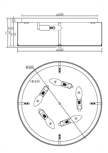 Потолочный светильник 5*E14 40Вт Хром IP20 Ripple MOD096CL-05CH Maytoni