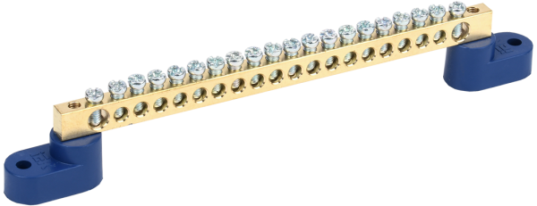 Шина N "ноль" на двух угловых изоляторах ШНИ-6х9-20-У2-С IEK