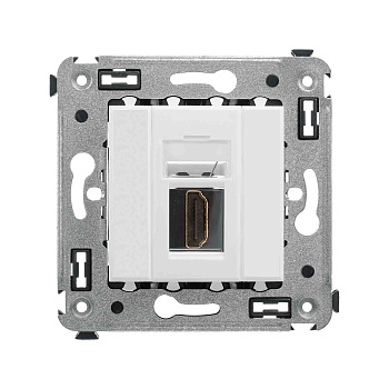 HDMI розетка одинарная в стену, тип А-А, "Avanti", "Белое облако" DKC