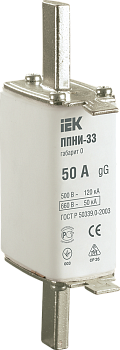 Плавкая вставка предохранителя ППНИ-33 габарит 0 50А IEK