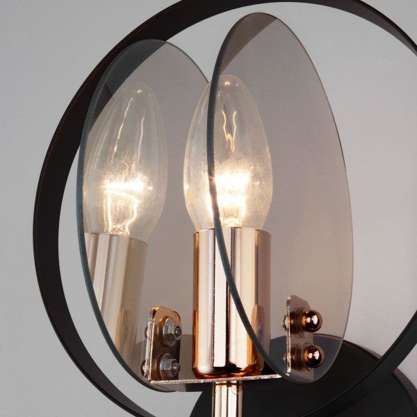 Настенный светильник в стиле лофт 1*E14 60Вт золотой, черный IP20 Gallo (70121/1 черный) Eurosvet