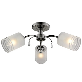 Люстра потолочная Темный хром/Белый E27 3*60Вт 117-127-03 VELANTE