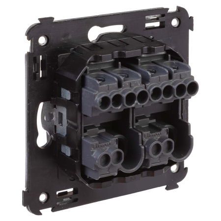 Выключатель двухклавишный в стену, "Avanti", "Черный матовый" DKC