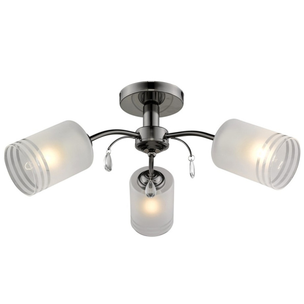 Люстра потолочная Темный хром/Белый E27 3*60Вт 117-127-03 VELANTE