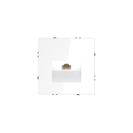 Розетка компьютерная встраиваемая Voltum S70 RJ45 КАТ.6, (белый глянцевый)