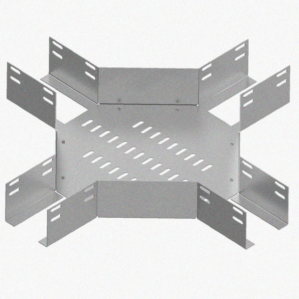 Лоток крестообразный глухой КМГ 100х100 УТ1,5, оцинкованный лист S1,0
